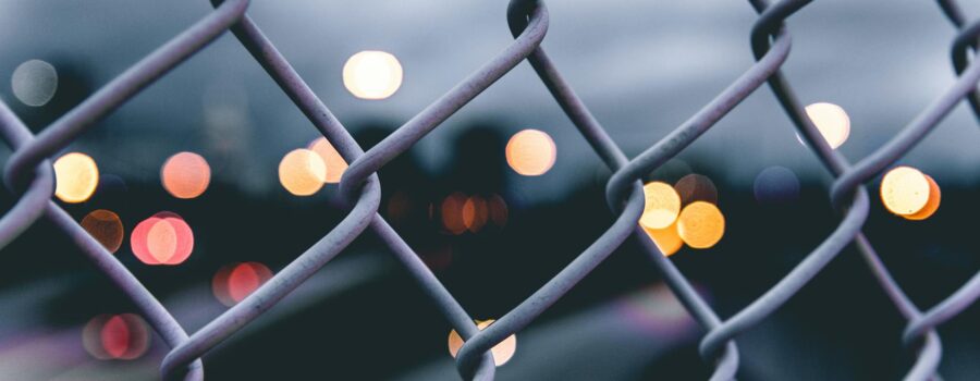 close up shot of a chain link fence